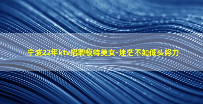 宁波22年ktv招聘模特美女-迷茫不如低头努力